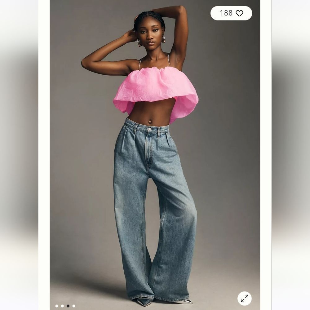 Anthropologie Maeve Diamond Strap Crop Top M NWT